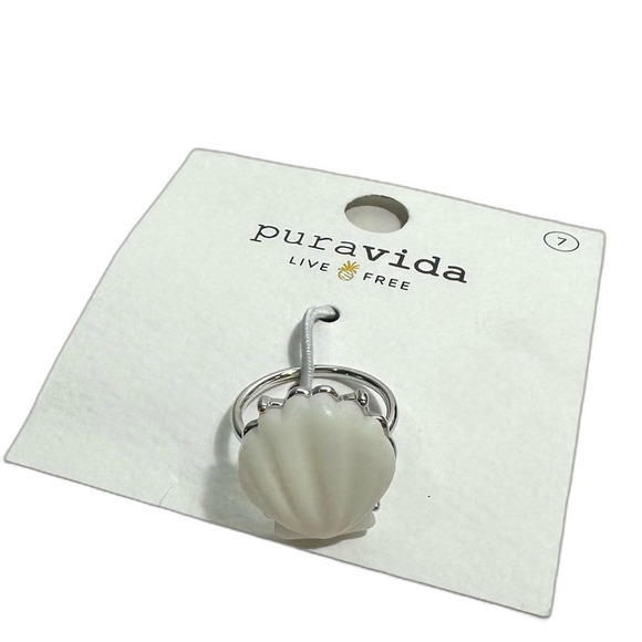 Pura Vida White Grande Shell Ring NWT Size 7 Beach Vacation Coastal Chic - Picture 3 of 11